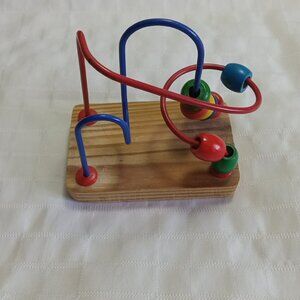 Cute miniature wood beads labyrinth vintage toy
